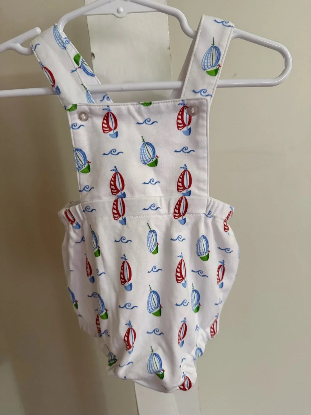 New The Proper Peony Sawyer Sailboat Cross Back Bubble Romper